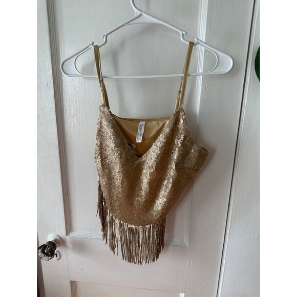 Women’s size medium gold sequin blouse - Picture 2 of 9